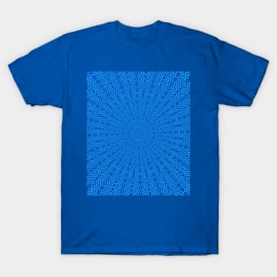 Love Radiates Heart Circle Pattern Blue T-Shirt